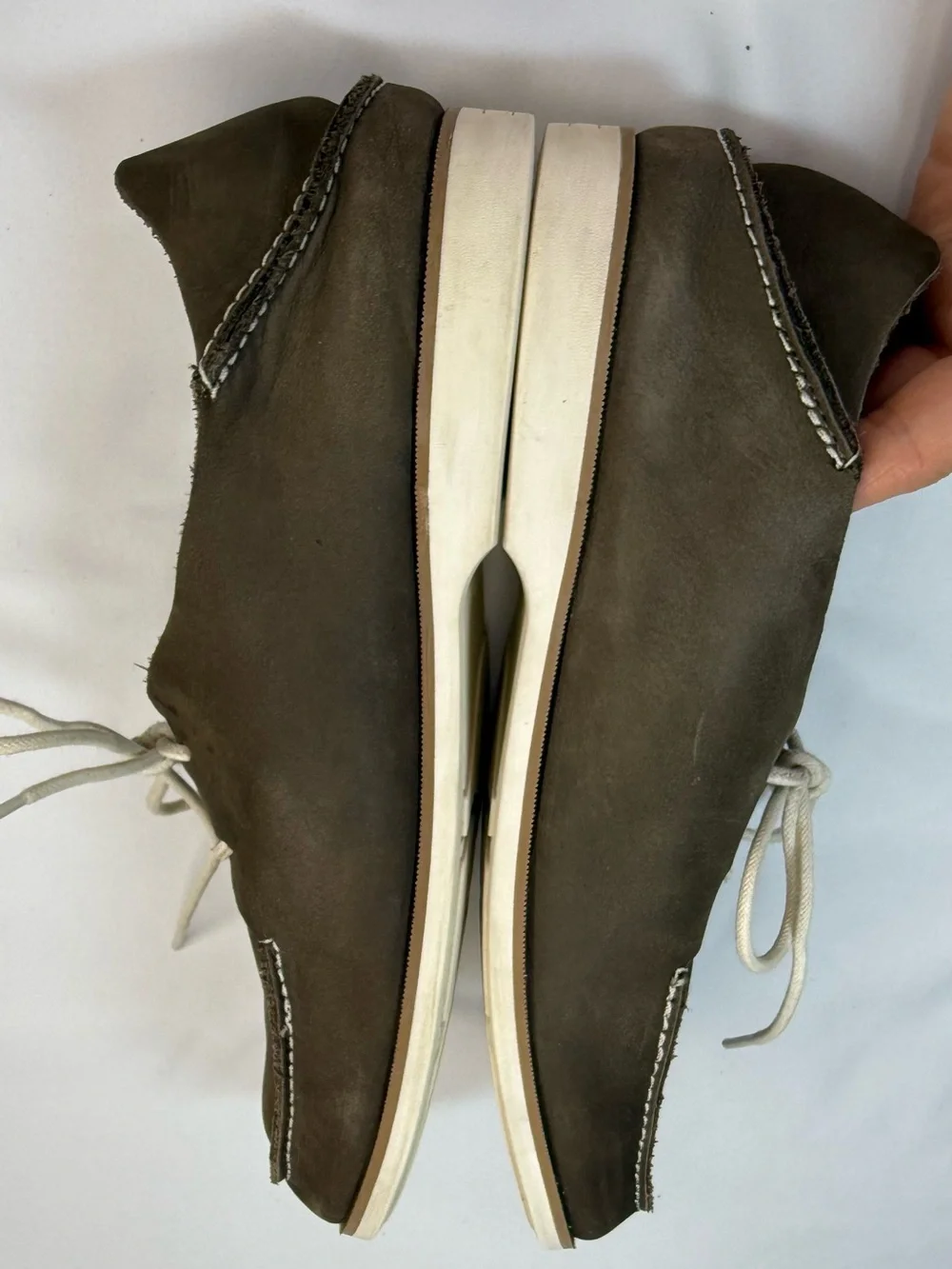Olukai Holokai Men’s Size 9 Brown Leather Casual Lace-Up Shoes Drop-in Heel EUC
